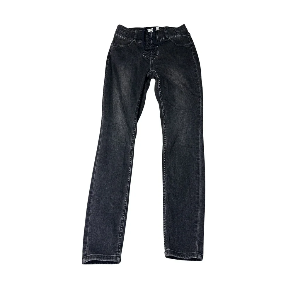 We The Free People Knot in Black High Waist Skinny Jeans Size‎ 27X28